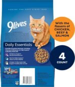 9Lives Daily Essentials Dry Cat Food for Adult Cats with Chicken, Beef & Salmon Flavors, 3.15 lb. Bag (Pack of 4) - Image 3