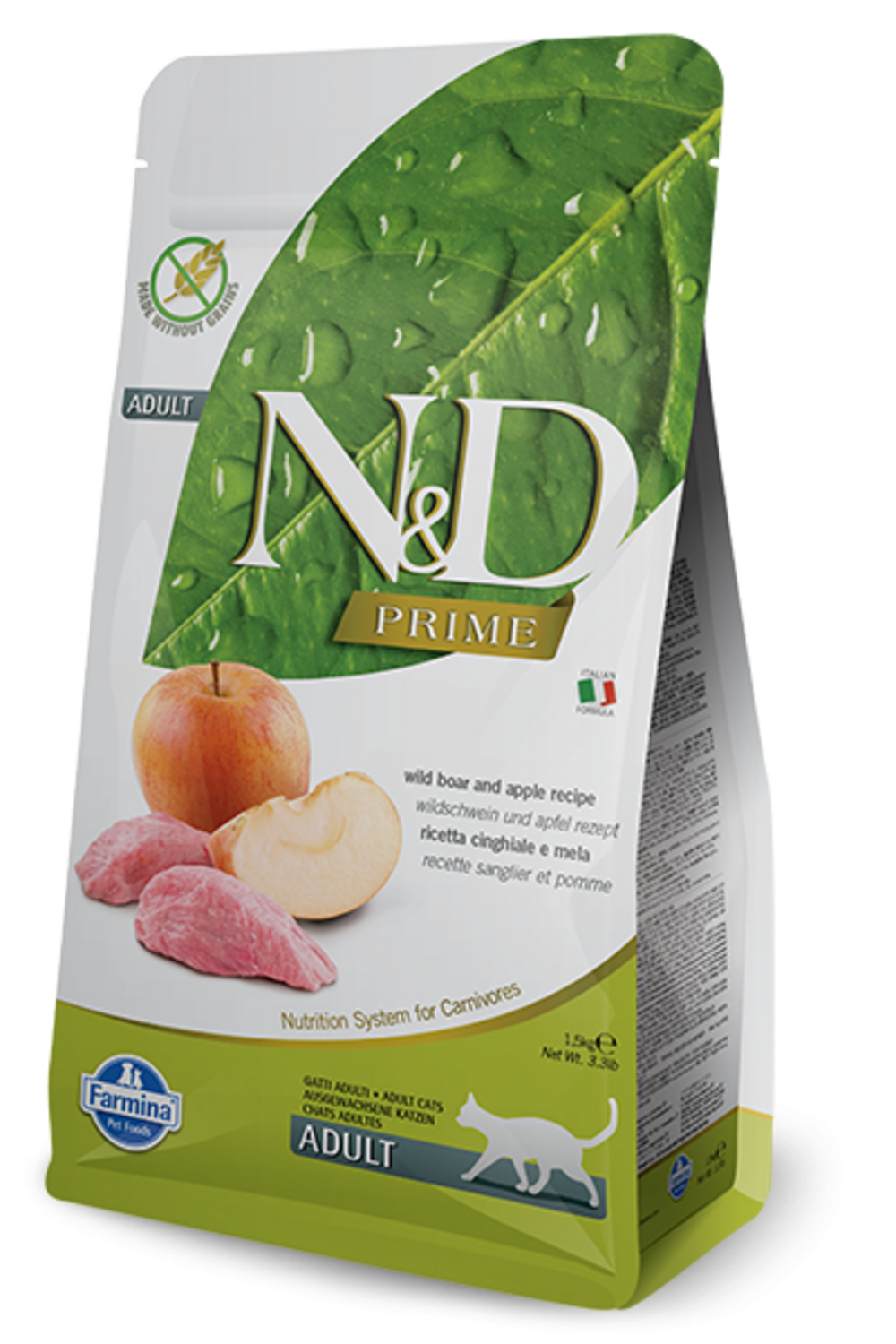 C293846-202604150347230757-1 Farmina Prime N&D Natural & Delicious Grain Free Adult Wild Boar & Apple Dry Cat Food - Image 1